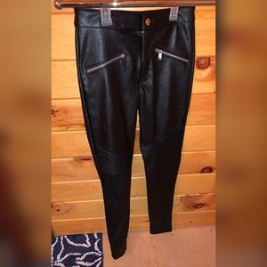 Fake leather pants
